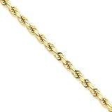 14k 4mm D-Cut Rope Lobster Clasp Chain Anklet - 9 Inch