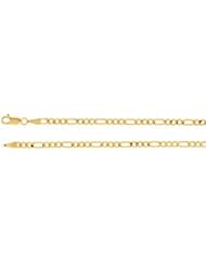 Solid Figaro Chain 14K Yellow 7 Inch Ch9