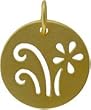 Small Round Cut Out Daisy Flower Pendant or Charm in Gold Vermeil, #7645