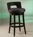 Eureka Swivel Bar Stool - Feher Black with Black Microfiber Seat