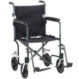 Drive Medical Deluxe Fly-Weight Aluminum Transport Wheelchair 19 Inches Green - 1 Ea
