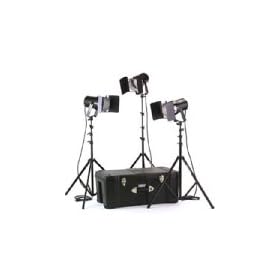 Smith Victor K63, 3 Q60SG, 1800-Watt Quartz Broad Lighting Kit with Light Cart on Wheels Carrying Case.