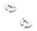 White Ice - Sterling Silver Heart with Embedded Diamond Earrings