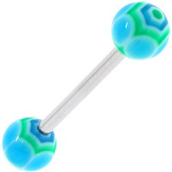 Blue Lime MARRACAS Barbell Tongue Ring