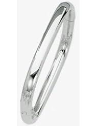 7mm 14k High Polished White Gold Bangle Bracelet