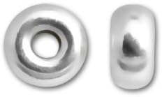 Sterling Silver Plain Roundel Bead Spacers 3.2 mm Package of 12