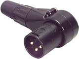 Neutrik NC3MRX-B XLR Right Angle Male Black Gold Contacts