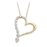 10kt. Gold, 1/6 ct. tw. Journey Diamond Heart Pendant