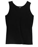 NEW Hanes Silver for Her - Classic Fit Wide Strap Tank Black-S