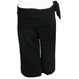 Three Dots Sash Waist Black Gaucho Shorts Bermuda