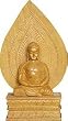 Meditating Buddha Wood Carving 15 x 9 inches (woodbuddha025)