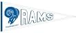 St. Louis Rams Throwback Wool Pennant - SET OF 6 - Sports Merchandise