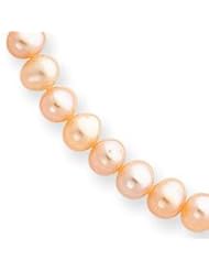 Genuine IceCarats Designer Jewelry Gift 14K 5-5.5Mm Pink Freshwater Onion Cultured Pearl Necklace In 16.00 Inch