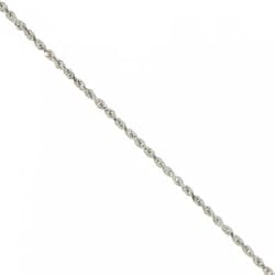 Ladies Rope Anklet White Gold - Lobster Clasp and 10 Inches