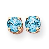 14k 4mm Blue Topaz earring XE71BT