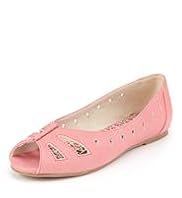 Open Toe Cut-Out Ballet Pumps