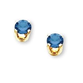 14K Yellow Gold Children's December Birthstone Earrings (Pair) by A Great Jewelry Co.