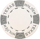Real Clay No Metal Insert Texas Holdem Poker Chips, 25 11.5 gram White Chips