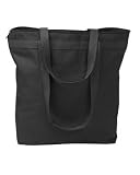 Liberty Bags Large Tote with Zipper Closure, Black, OS