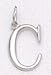 14kt Solid White Gold Initial C Charm - LET101C