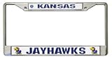 Kansas Jayhawks Chrome License Plate Frame w/Color Logo