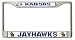 Kansas Jayhawks Chrome License Plate Frame w/Color Logo - SET OF 6 - Sports Merchandise