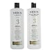 New!! Nioxin System 3 Cleanser & Scalp Therapy Liter Set (33.8 Oz Each)