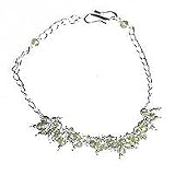 Kids Anklet in Silver with Peridot Gemstone 13.2 gms. 8.75  (knklt023)