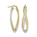 14k Two-Tone Twisted Hoop Earrings