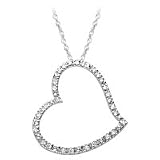 10kt. White Gold, 1/6 ct. tw. Diamond Heart Pendant