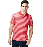 North Coast Pure Cotton Double Striped Polo Shirt