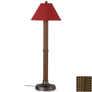 Bahama Weave Floor Outdoor Lamp with Sunbrella Shade Lamp Finish: Red Castagno, Shade... by 