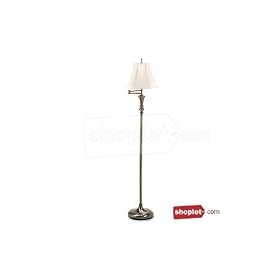 Antique Brass Finish Swing Arm Floor Lamp with Bell Shade, 58" High (LEDL9004) Category: Floor