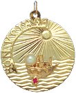 Bon Voyage Ship at Sea, 14K Gold Charm