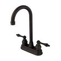 Elements of Design EB495AL Twin Brass Lever Handles 4 Bar Faucet, 5-1/2 Spout Reach, 11 Height, O