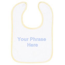 Personalized Bib - Green Gingham Trim with Purple Thread