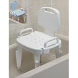Bath Safe Adjustable Shower Seat - Seat With Back ONLY (No Arms) White (backorder till 1/5/09)