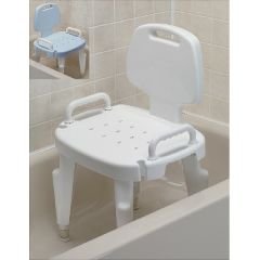 Bath Safe Adjustable Shower Seat - Seat With Back ONLY (No Arms) White (backorder till 1/5/09)