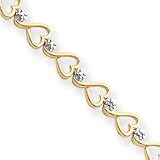14k A Quality Completed Fancy Heart Diamond Tennis Bracelet X2654A