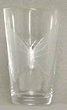 Individually Hand Etched Butterfly Tumbler Glass 7"H Set / 4