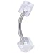 BELLY - 7/16 Clear DICE Belly Button Ring