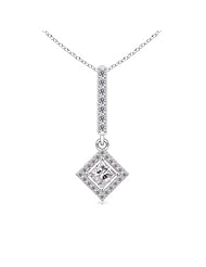 0.69 ct Princess Diamond Dangle Pendant