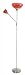DECKENFLUTER STEHLAMPE MIT LESE LAMPE ROT