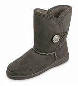 MInnetonka Side Button Classic Pug Boot in Grey Sheepskin
