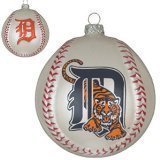 Detroit Tigers 3" Glass Baseball Holiday Tree Ornament - MLB Baseball