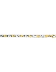 5mm Fancy Two Tone Gold Link Bracelet 9"