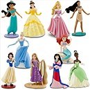 Disney Princess Exclusive 10 Piece Deluxe Figurine Set Aurora, Ariel, Jasmine, Snow White, Tiana, Cinderella, Mulan, Pocahontas, Belle RapunzelIMAGE