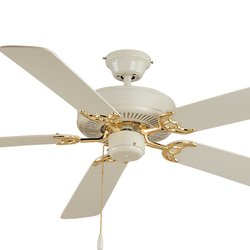 211IHYpE0fL Maxim Lighting 89905WT/PB Basic max 52 Ceiling Fan White/light Oak Blades, White and Polished Brass Finish White/Light Oak Blade Finish