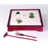 Deluxe Zen Garden in Rosewood Wooden Tray with Booklet of Meditations