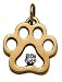 14k Puppy Paws Pendant with an December, Blue Zircon Gemstone